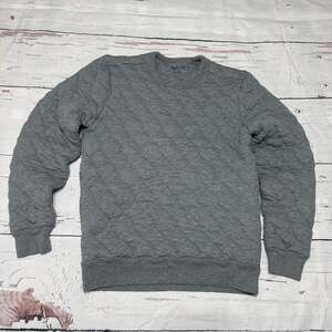 Madewell Quilted Crewneck Sweatshirt in Heather Gray
